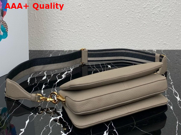 Prada Leather Shoulder Bag in Clay Grey Grain Leather 1BH194 Replica