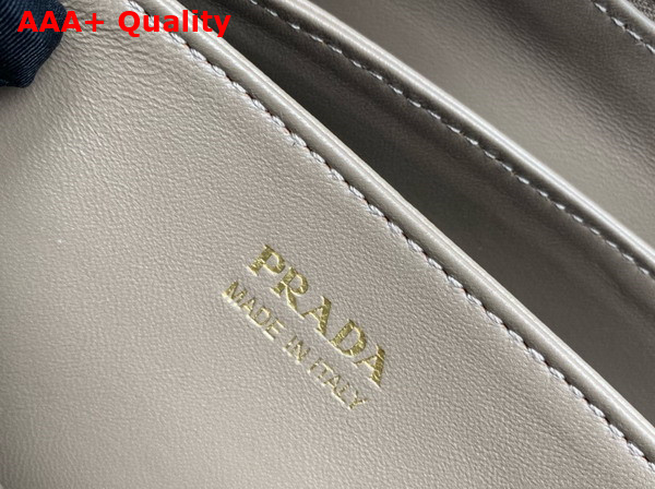 Prada Leather Shoulder Bag in Clay Grey Grain Leather 1BH194 Replica