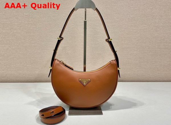 Prada Leather Shoulder Bag in Cognac 1BC194 Replica