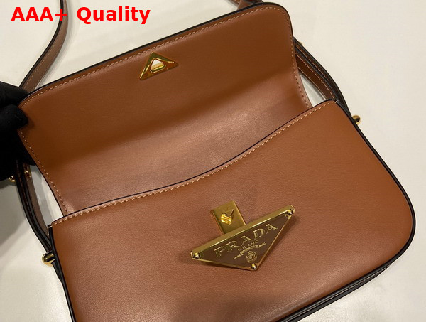 Prada Leather Shoulder Bag in Cognac 1BD339 Replica