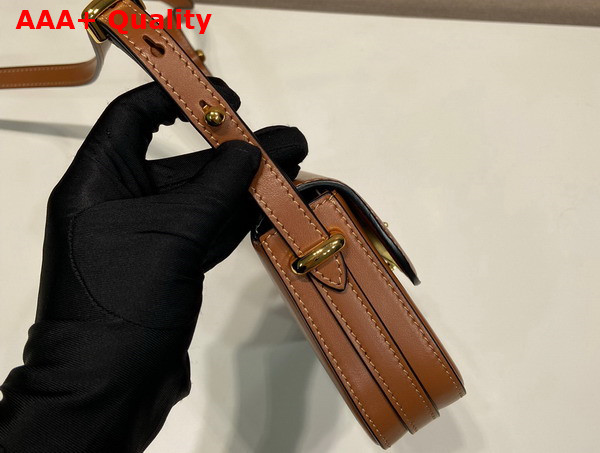 Prada Leather Shoulder Bag in Cognac 1BD339 Replica