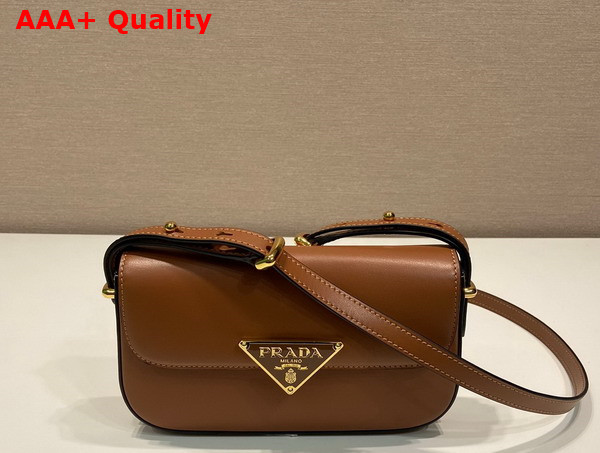 Prada Leather Shoulder Bag in Cognac 1BD339 Replica