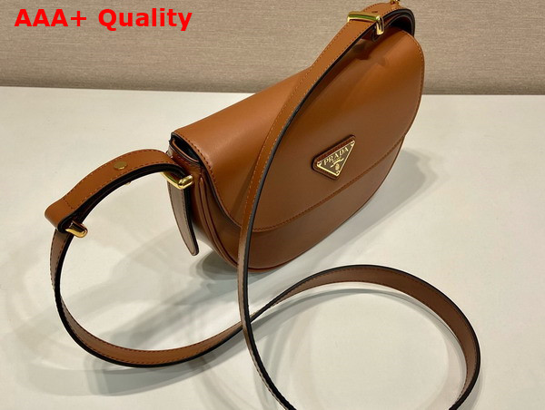 Prada Leather Shoulder Bag in Cognac Nappa Leather 1BD365 Replica