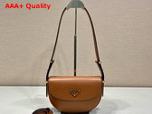 Prada Leather Shoulder Bag in Cognac Nappa Leather 1BD365 Replica