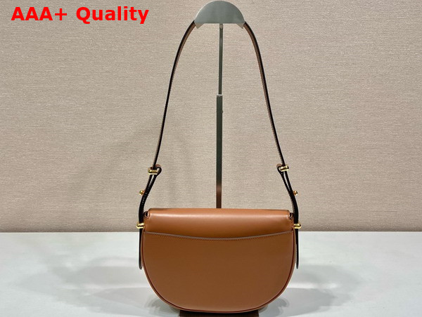 Prada Leather Shoulder Bag in Cognac Nappa Leather 1BD365 Replica