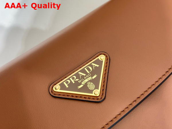 Prada Leather Shoulder Bag in Cognac Nappa Leather 1BD365 Replica