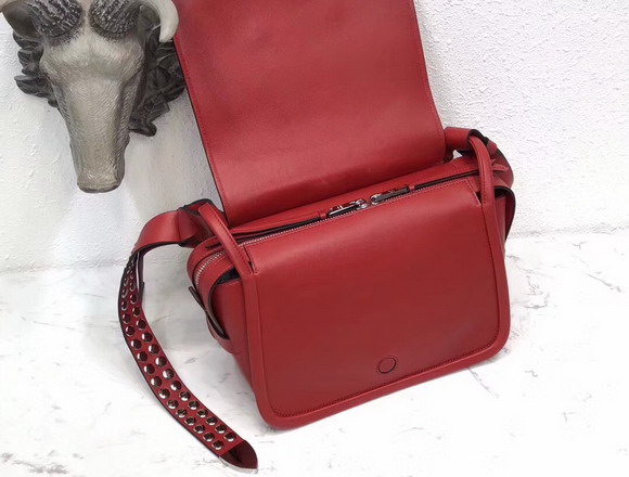 Prada Leather Shoulder Bag in Red Calfskin Leather