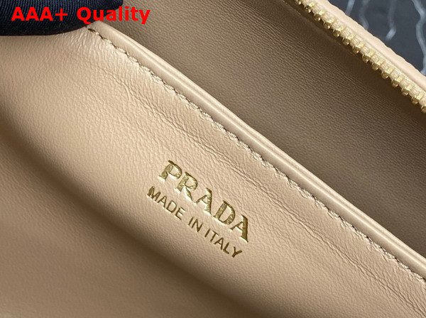 Prada Leather Shoulder Bag in Sand Grain Leather 1BH194 Replica