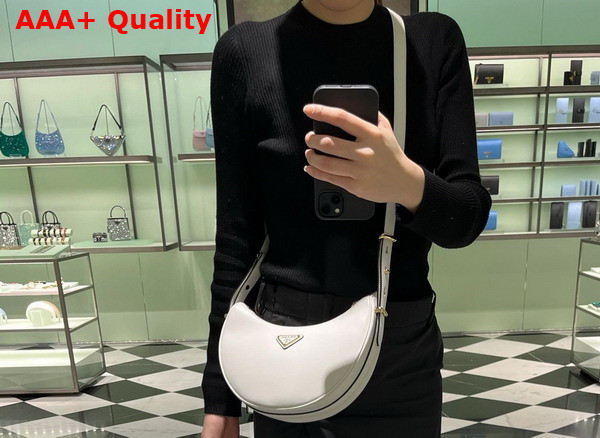 Prada Leather Shoulder Bag in White 1BC194 Replica