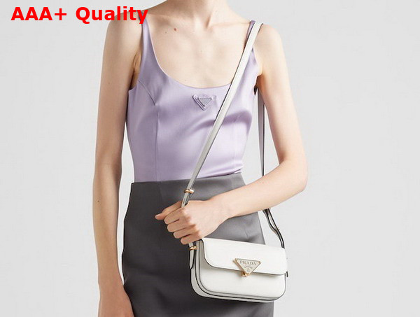 Prada Leather Shoulder Bag in White 1BD339 Replica