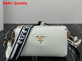 Prada Leather Shoulder Bag in White Grain Leather 1BH194 Replica