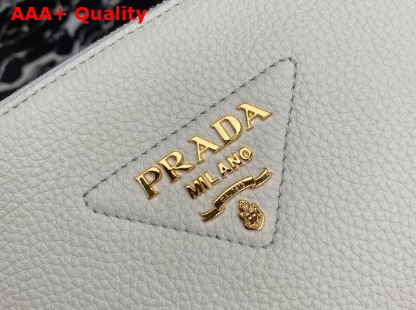 Prada Leather Shoulder Bag in White Grain Leather 1BH194 Replica