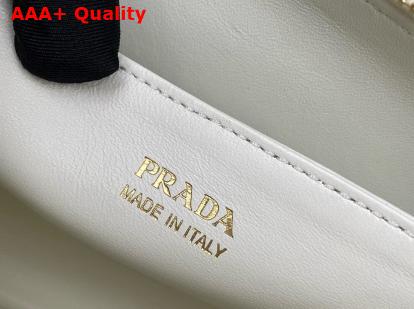 Prada Leather Shoulder Bag in White Grain Leather 1BH194 Replica