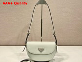 Prada Leather Shoulder Bag in White Nappa Leather 1BD365 Replica