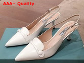 Prada Leather Slingback Pumps in White Replica