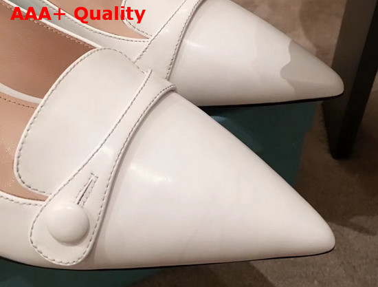 Prada Leather Slingback Pumps in White Replica