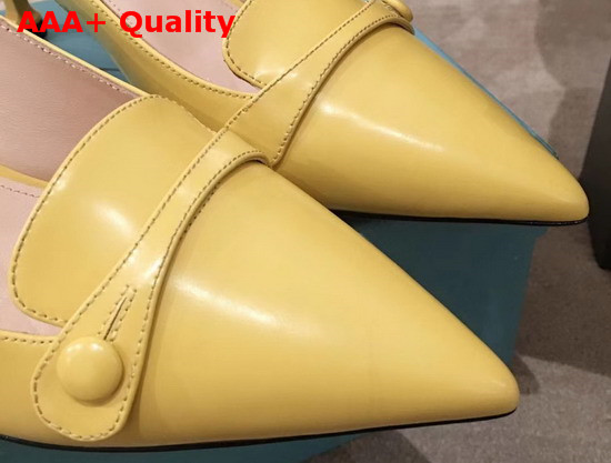 Prada Leather Slingback Pumps in Yellow Replica