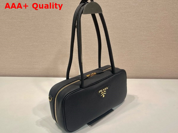 Prada Leather Small Top Handle Bag in Black Replica