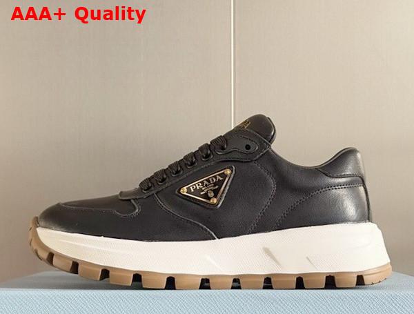 Prada Leather Sneakers in Black 1E804M Replica