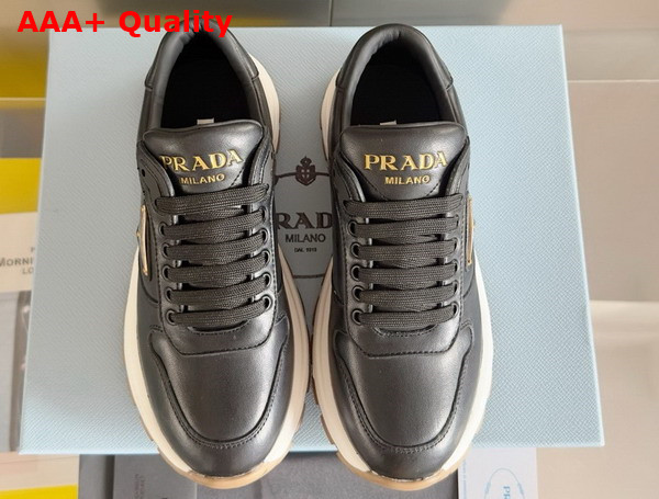 Prada Leather Sneakers in Black 1E804M Replica