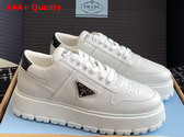 Prada Leather Sneakers in White with Platform Soles 1E947M Replica