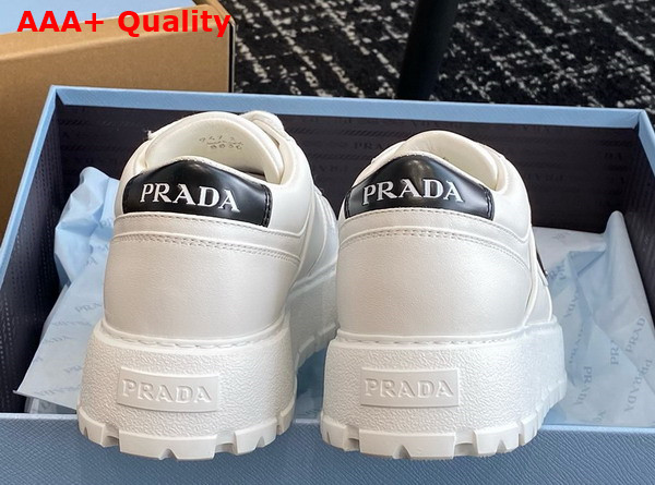 Prada Leather Sneakers in White with Platform Soles 1E947M Replica