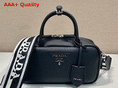 Prada Leather Top Handle Bag in Black 1BB102 Replica