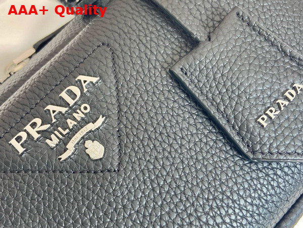 Prada Leather Top Handle Bag in Black 1BB102 Replica