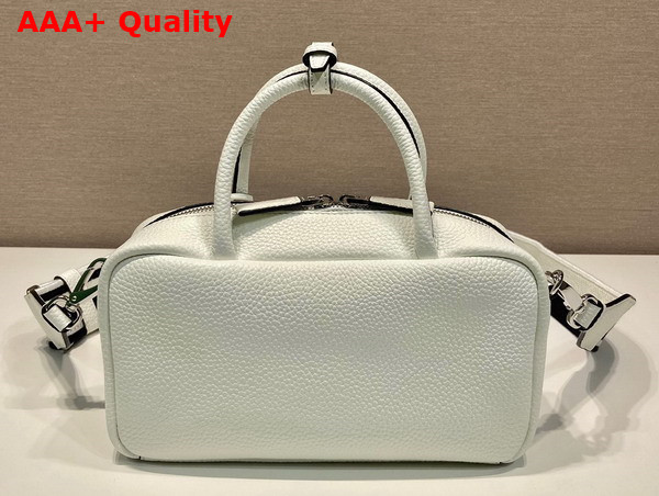 Prada Leather Top Handle Bag in White 1BB102 Replica