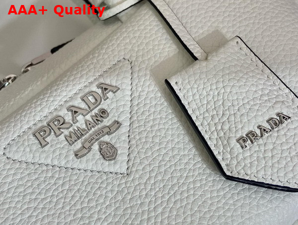 Prada Leather Top Handle Bag in White 1BB102 Replica