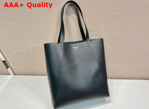 Prada Leather Tote Bag 2VG122 Black Replica