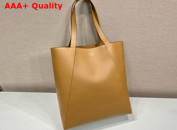 Prada Leather Tote Bag 2VG122 Caramel Replica