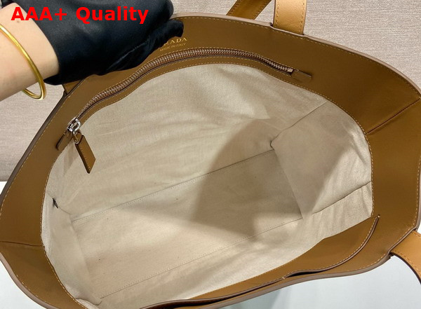 Prada Leather Tote Bag 2VG122 Caramel Replica