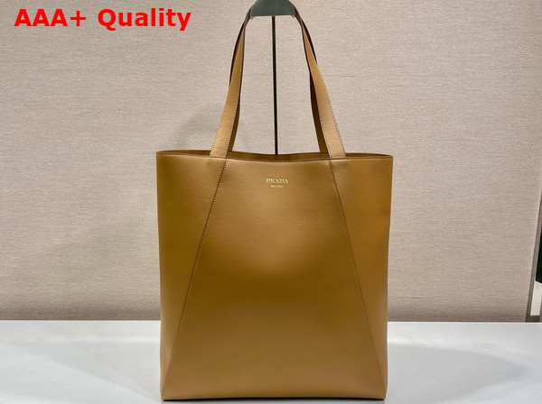 Prada Leather Tote Bag 2VG122 Caramel Replica