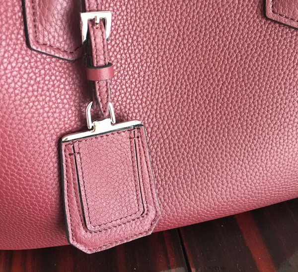 Prada Leather Tote in Oxblood Grained Calfskin