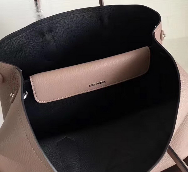 Prada Leather Tote in Pink Grained Calfskin