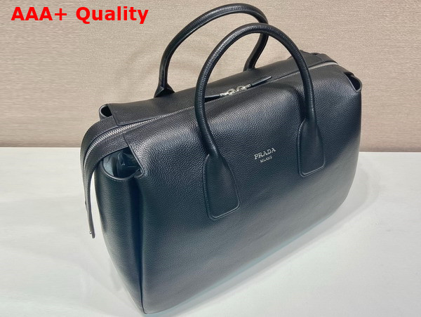 Prada Leather Travel Bag in Black 2VC035 Replica