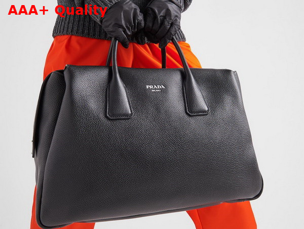 Prada Leather Travel Bag in Black 2VC035 Replica