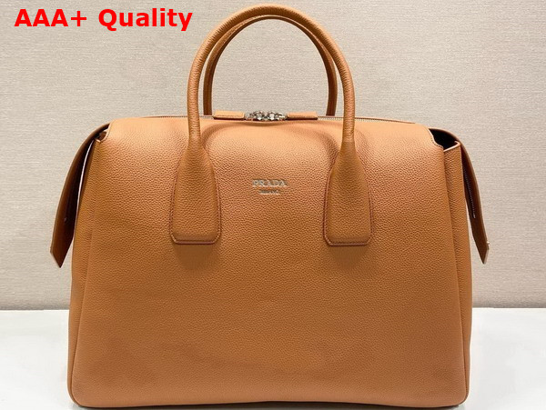 Prada Leather Travel Bag in Caramel 2VC035 Replica