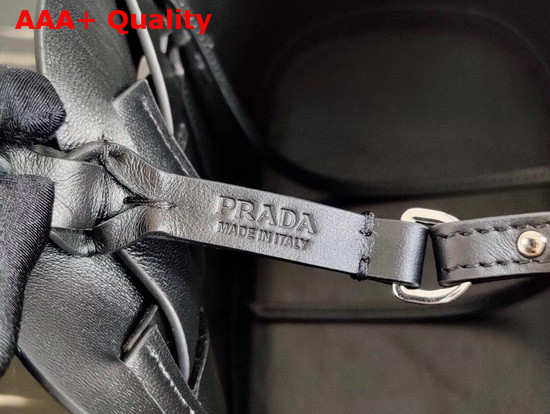 Prada Leather Tress Tote in Black Replica