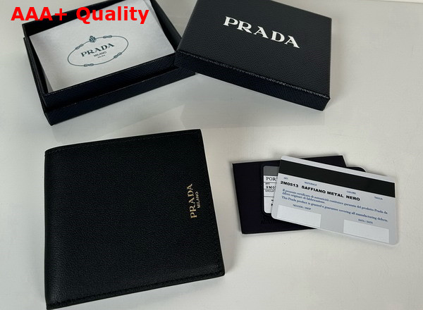 Prada Leather Wallet in Black 2MO513 Replica