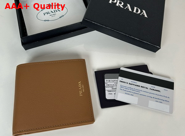 Prada Leather Wallet in Caramel 2MO513 Replica