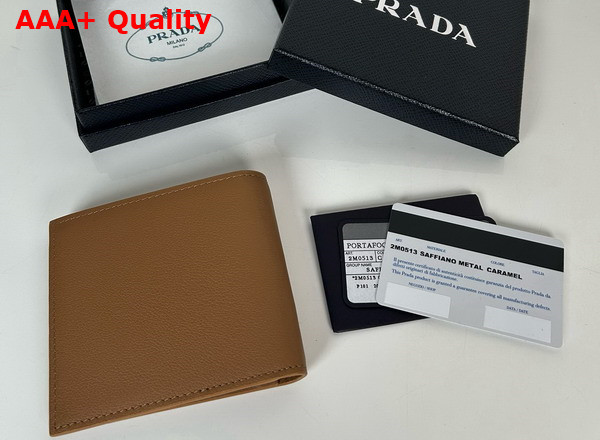 Prada Leather Wallet in Caramel 2MO513 Replica