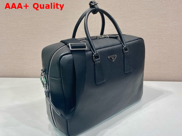 Prada Leather Work Bag in Black 2VE339 Replica