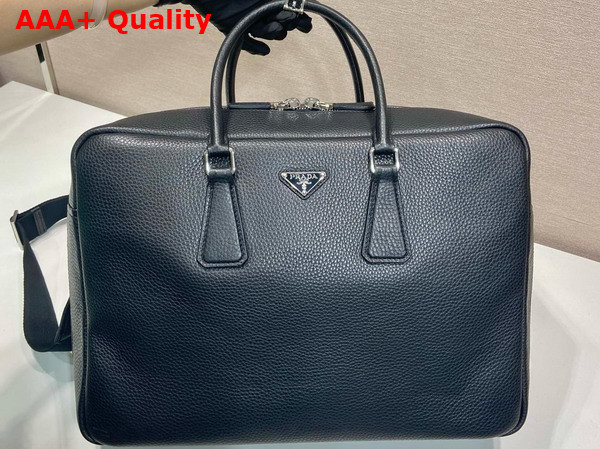 Prada Leather Work Bag in Black 2VE339 Replica