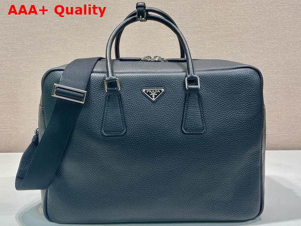 Prada Leather Work Bag in Black 2VE339 Replica