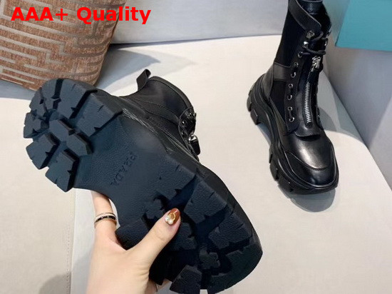 Prada Leather and Nylon Boots in Black Replica