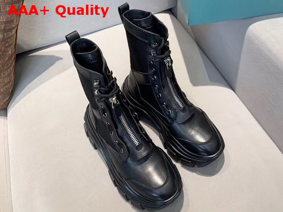 Prada Leather and Nylon Boots in Black Replica