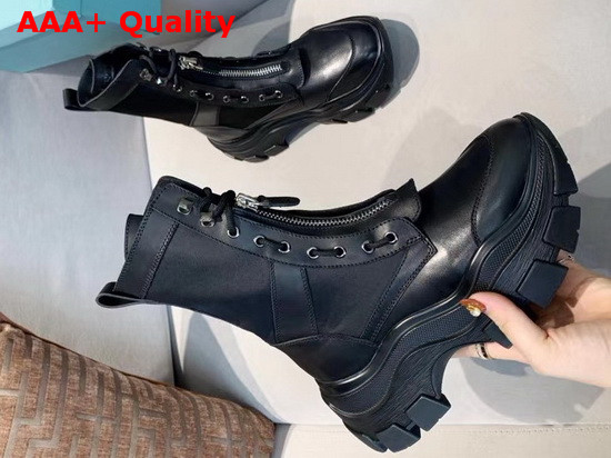 Prada Leather and Nylon Boots in Black Replica