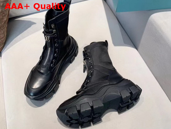 Prada Leather and Nylon Boots in Black Replica